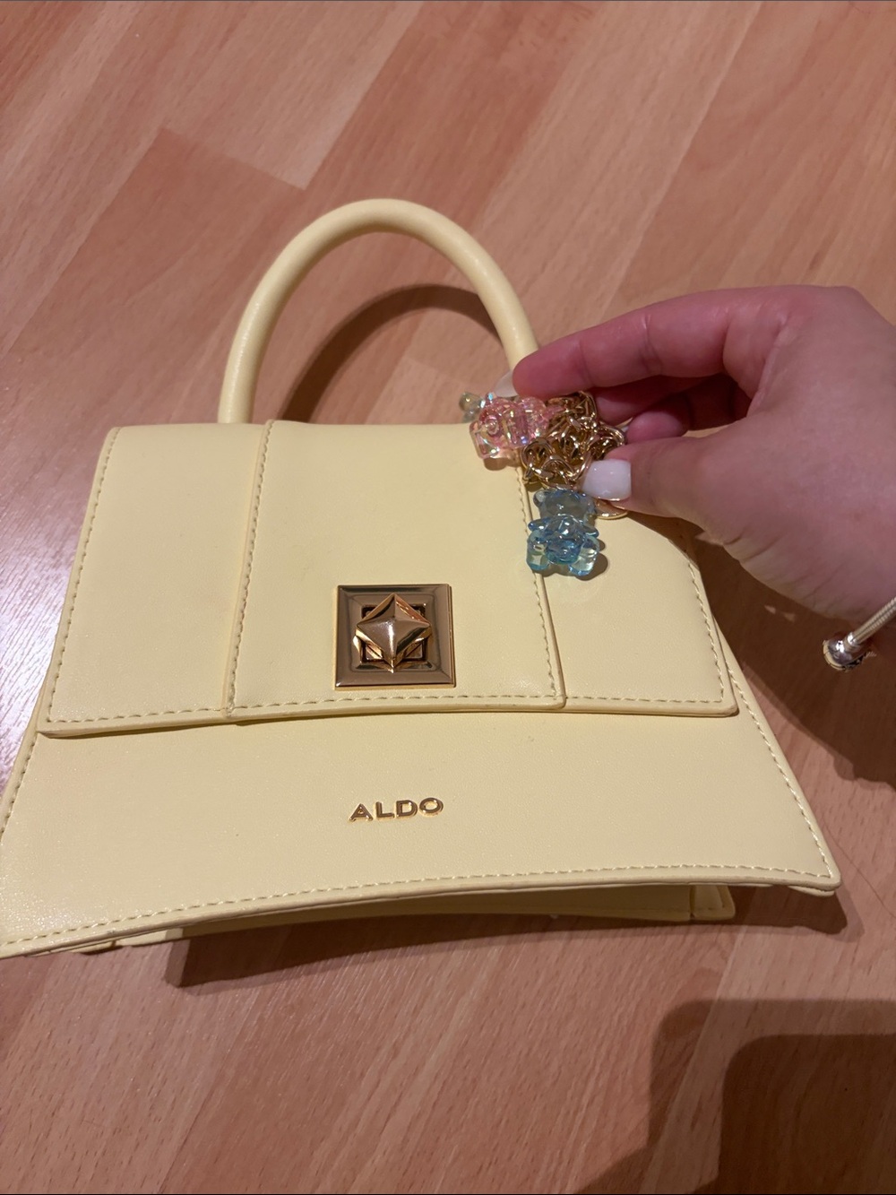 Aldo Pale Yellow Mini Top-Handle Bag